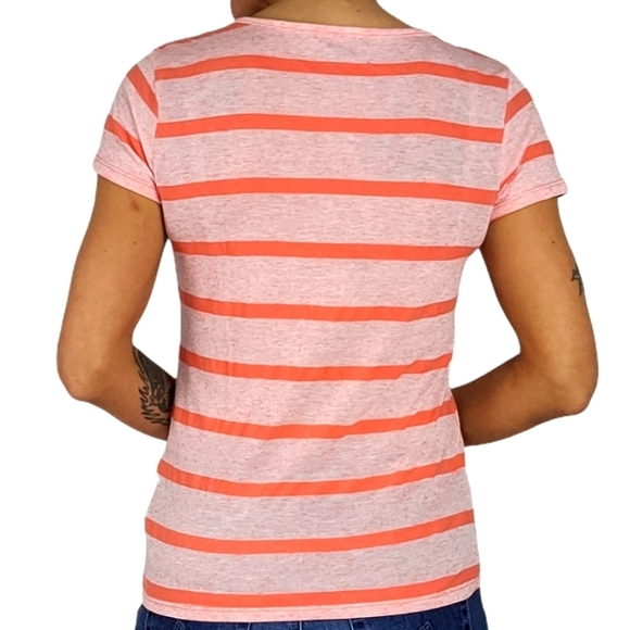 The North Face Shirt Size Small Orange Striped - Picture 3 of 4